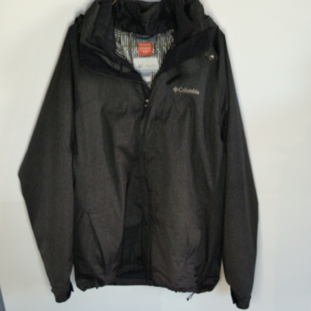 Columbia Thermal Coil Men's Size Large Black Winter Coat With Hood
